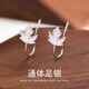 榛橙S999銀楓葉耳環(huán)女小眾設(shè)計(jì)感高級葉子耳鉤新款足銀養(yǎng)耳洞耳飾 E304楓葉耳鉤