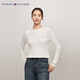 Tommy Hilfiger【復古絞花】秋冬女裝純棉肌理感圓領(lǐng)打底衫開(kāi)衫針織衫毛衣 【凈色圓領(lǐng)絞花】-  白色YBL M （推薦：110-120斤）