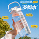 京樂(lè )家2L大容量運動(dòng)水杯雙飲杯子大容量吸管杯夏季軍訓太空杯學(xué)生水瓶壺 透明白【吸管+直飲】  2000ml