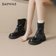 達芙妮馬丁靴女美拉德短靴冬季單靴2025爆款百搭厚底棕色褲管靴西部牛仔 D644070黑色 38
