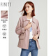 FINITY灰粉色短款風(fēng)衣春季新款簡(jiǎn)約氣質(zhì)耐皺垂感百搭短外套女 灰粉色 M