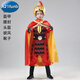 A 21 FUNB兒童古代將軍岳飛盔甲演出服楊家將花木蘭古裝戰(zhàn)袍成人士兵表演服 服裝+頭盔+披風(fēng)+靴子 150 cm