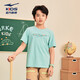 鴻星爾克（ERKE）童裝童中性T恤兒童中大童休閑運動(dòng)短袖瓷青色160