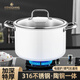 鏗鏘（KENGQ）316陶瓷不銹鋼湯鍋家用無(wú)涂層新款加深雙耳煮鍋電磁爐不粘鍋 湯鍋【內(nèi)鋼外陶 耐臟易潔】 28cm