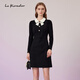 拉珂蒂（La Koradior）【商場(chǎng)同款】2024春季新款氣質(zhì)雙層洋裝連衣裙 黑色 M
