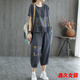 美安嘉兩件套夏裝休閑套裝女2025新款大碼寬松中老年媽媽裝時(shí)尚洋氣 灰色 3XL