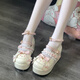 閃動少女（SHANDONGSHAONV）洛麗塔lolita春秋原創(chuàng)正品厚底萌兔娃娃可愛鞋學(xué)生jk蝴蝶結(jié)圓頭增 白粉色 38