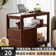 立太實(shí)木茶幾巖板可移動邊幾小戶型現(xiàn)代客廳沙發(fā)邊柜茶桌茶臺床頭柜 【整裝發(fā)貨】胡桃色+白巖板+滑輪