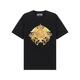VERSACE JEANS COUTURE范思哲美杜莎經(jīng)典黑金配色休閑印花T恤黑色圓領(lǐng)男款時(shí)尚百搭t恤 黑色 L