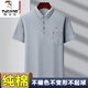 啄木鳥夏季中老年人男士T恤短袖翻領(lǐng)有真口袋帶兜Polo·衫絲光棉半袖上 啄木鳥7-24灰色 175/XL135-150斤穿