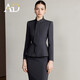 AD西裝外套春裝女2025新款輕奢高級感套裝氣質(zhì)名媛灰色西服兩件套 深灰色西裝 S