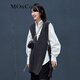 MO&Co.毛衣?tīng)€邊V領(lǐng)針織背心針織馬甲設計感小眾WOOLMARK摩安珂 深花灰色 XS
