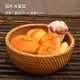 越南手工藤編水果籃竹編收納筐托盤(pán)客廳家用饅頭筐圓形客廳水果盤(pán) 圓形水果籃中號23*9cm