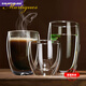 MARTIGUES 北歐家用玻璃杯雙層隔熱可愛(ài)水杯泡茶杯牛奶杯創(chuàng)意咖啡杯子 大中小各一只 3只