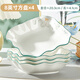 吉范盤子家用菜盤2024新款釉下彩陶瓷餐具小清新飯碗菜盤圓盤方盤組合 8英寸方盤4個