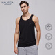 諾帝卡男士莫代爾透氣背心外穿家居內衣跨欄無(wú)袖汗衫 黑色 2XL