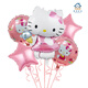 hellokitty氣球花束女孩生日派對布置場(chǎng)景裝飾卡通兒童鋁膜飄空 冰激凌kt5件套