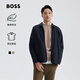 BOSS博斯【禮物】【襯衫外套】男士新款兩穿寬松哈靈頓夾克外套 001-黑色 XL