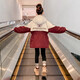 恬瑩女童外套秋冬款2024新款洋氣加絨派克服大童女裝加厚冬裝兒童棉服 棗紅色 170碼  建議身高155-165CM