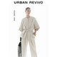 UR2025春季新款女裝簡(jiǎn)約休閑系帶棉質(zhì)短袖連身褲UWH650014