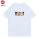 致臻男神日系海賊王周邊卡通印花路飛T恤男夏季新款棉寬松印花學(xué)生短袖 白色 2XL