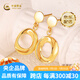 中國黃金（CHINA GOLD）足金999莫比烏斯耳釘5G送女友老婆生日七夕情人節(jié)禮物配膠耳堵 一對金重約3.5g【克重多退少補】