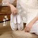 老美華常年款【夢(mèng)入敦煌】女款老北京千層底布鞋漢服休閑鞋 銀灰 38