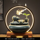 聚善緣福祿雙全流水?dāng)[件禪意循環(huán)水茶臺小型魚缸客廳辦公室裝飾喬遷禮品 福祿雙全葫蘆(帶燈圈）不含霧化