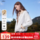 betu女裝2025秋季新款短外套下擺抽繩雙面牛仔色外套女2508T49 米白 L