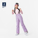 迪卡儂（DECATHLON）兒童滑雪褲冬季戶(hù)外運動(dòng)加厚防水保暖單板寬松棉褲背帶褲 紫色 12-14歲
