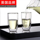 小雨點(diǎn) 英國水杯玻璃杯雙層男女士泡茶杯花茶杯禮品杯透明玻璃商務(wù)茶杯 錐形玻璃杯兩只裝