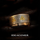 IDEAGEMER925銀加金上帝之眼戒指男手工貼金雕刻復(fù)古高級感指環(huán)情人節(jié)禮物 銀+金戒指-22-24號