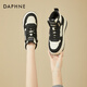 達芙妮（DAPHNE）厚底板鞋女春秋女鞋2025新款韓版百搭休閑鞋女黑白熊貓學(xué)生運動(dòng)鞋 米黑色單里 37