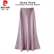 皮爾卡丹（pierre cardin）高腰顯瘦中長款半身裙女醋酸緞面包臀魚尾長裙2024春夏季垂感裙子 櫻花粉 冰絲緞面光滑面料 M (27/ 建議96-105斤)