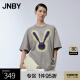 JNBY/江南布衣春夏T恤卡通兔子扎染新中式印花宽松圆领短袖5N411048A 066/灰色系多彩混杂色 S