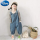 迪士尼（Disney）兒童褲子韓版春秋新品2025女童背帶褲寬松牛仔寶寶可愛(ài)大PP連體褲 淺藍色寶寶背帶褲 90 cm