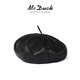 Mr DUCK法式貝雷帽頭層柔軟小綿羊皮 時(shí)尚洋氣女復古百搭畫(huà)家帽秋冬帽子 經(jīng)典黑-MW367158 S (適合52-54cm，小頭圍拍)
