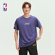 NBA官方騎士/獨行俠/勇士/湖人球隊文化系列男女同款T恤 湖人隊（紫色） M