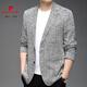 皮爾卡丹（pierre cardin）小西裝2025春夏季新款寬松加大碼西服男薄款外套商務(wù)休閑韓版男裝 中灰色 L