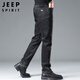 JEEP SPIRIT吉普牛仔褲男休閑褲男士春夏季褲子男裝寬松直筒潮流長褲 黑色 32