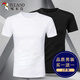 啄木鳥(niǎo)2件裝小白T恤夏季純色短袖重磅涼感t恤男春棉打底衫修身白色小T恤 【白色+黑色】 XL