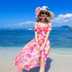 花九卿三亞旅游必備衣服沙灘裙沙灘新款海邊度假超仙夏小個子吊帶波西米 百花齊放 S