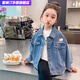 雷姆汀女童牛仔外套洋氣寬松秋季韓版衣寶寶春秋裝時(shí)尚上衣 小貓款 90 建議身高85cm