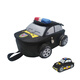 包壹庫幼兒汽車(chē)小書(shū)包小童包幼兒園小班兒童背包警車(chē)男童寶寶書(shū)包1-4歲 警車(chē)黑色小號（書(shū)包+筆袋）