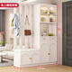 傲墨軒歐式實(shí)木鞋柜進(jìn)門(mén)入戶(hù)隔斷屏風(fēng)玄關(guān)柜家用客廳鞋柜掛衣架一體靠墻 奶油白+兩門(mén)+長(cháng)140【左換鞋凳】