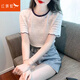 紅蜻蜓圓領(lǐng)短袖t恤女夏季年女裝新款韓版寬松顯瘦洋氣小衫上衣 白色短袖 L