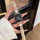 Z&Y適用用iwatch10表帶S9奢華S10四葉草貝母拼接蘋果手表s7皮質(zhì)applewatchS8夏天s6代氣質(zhì)Se精致女款 奶油白金扣 【適用新品10代iwatch】42mm表盤