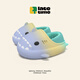 LATE TIME彩虹鯊魚(yú)兒童棉拖鞋男童冬季拖鞋嬰兒女童包跟室內毛毛男寶寶棉鞋 藍黃綠 內長(cháng)15cm 【150】適合腳長(cháng)約14cm