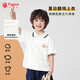 纖絲鳥(niǎo)兒童T恤男女童短袖中小童夏季polo上衣寶寶衣服 太空小狗