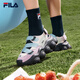 FILA 斐樂女鞋草莓涼鞋夏厚底增高瑪麗珍運動魔術貼涼拖 粉紅沙司/淡水色-SD 37.5